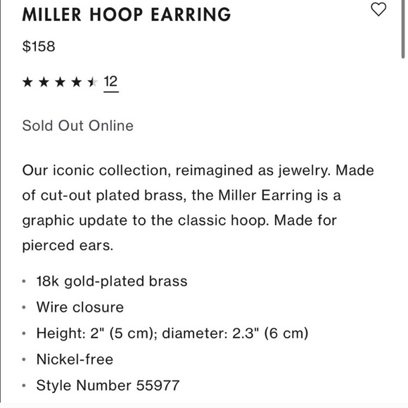 Tory Burch Miller Logo Gold Hoop Earrings - Picture 3 of 8